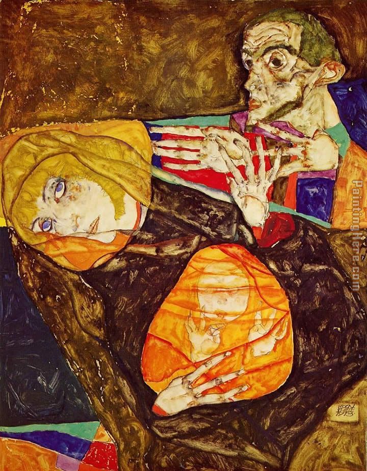 The Holy Family painting - Egon Schiele The Holy Family art painting